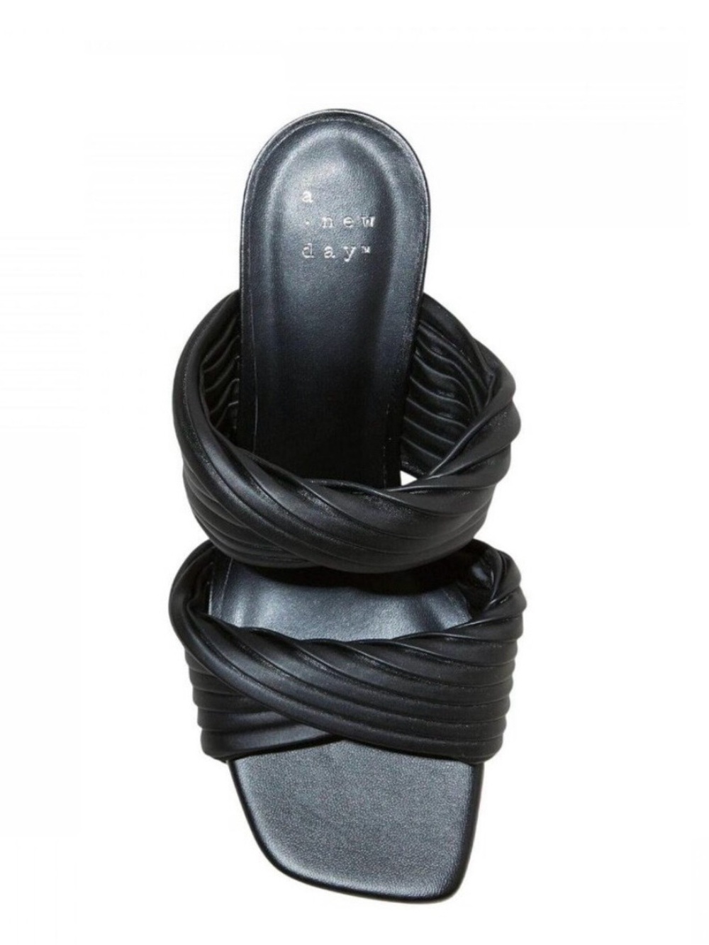 a new day Black Braided Double-Band Slide Mules